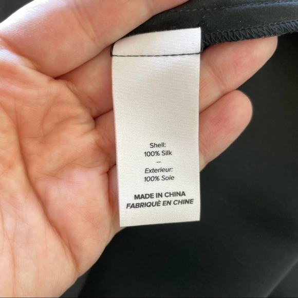 {Cinq a Sept} Scarlett Silk Satin Tie-Front Long Sleeve Blouse, Size S, NWT - Picture 9 of 9